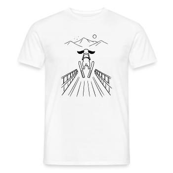 dackel skisprung skispringen wintersport - Männer T-Shirt - Weiß - Vorne - AI Model Male 178 dark (178cm)
