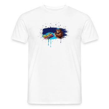 Berlin Graffiti Bear with Spray Can Street Art - Men's T-Shirt - white - Front - AI Model Male 178 dark (178cm)