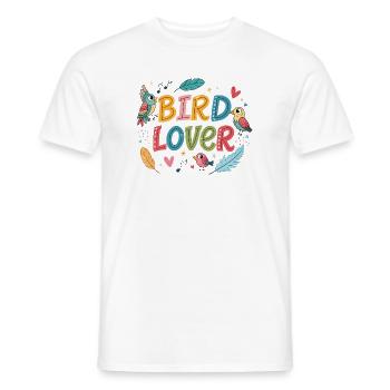 Vogelliebhaber: Fröhliche Farben und Federn - Männer T-Shirt - Weiß - Vorne - AI Model Male 178 dark (178cm)