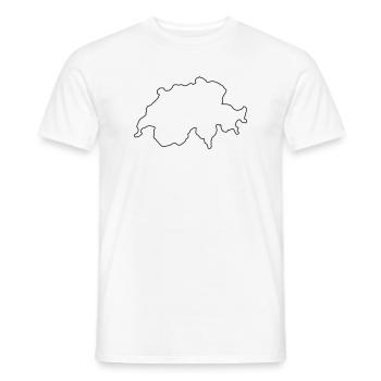 Switzerland Country Outline - Men's T-Shirt - white - Front - AI Model Male 178 dark (178cm)