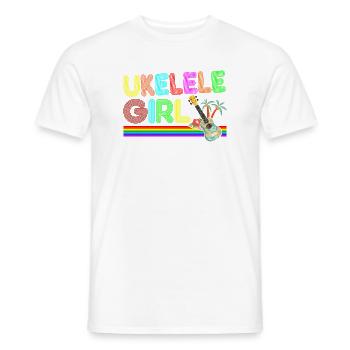 Hawaiian Ukulele Uke Retro 70s - Männer T-Shirt - Weiß - Vorne - AI Model Male 178 dark (178cm)