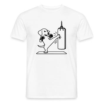 Kickboxing Boxing Dog Dachshund - Men's T-Shirt - white - Front - AI Model Male 178 dark (178cm)