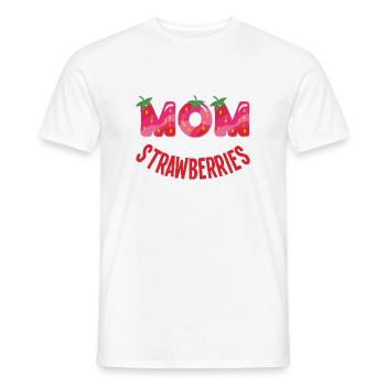 Just a mom who loves strawberries - Men's T-Shirt - white - Front - AI Model Male 178 dark (178cm)