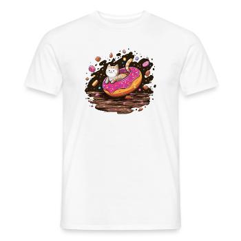Cat donut with sprinkles - Men's T-Shirt - white - Front - AI Model Male 178 dark (178cm)