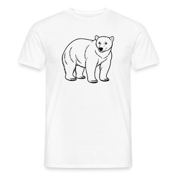 Ours polaire - T-shirt homme - blanc - Devant - AI Model Male 178 dark (178cm)