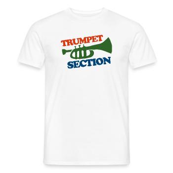 Trompetensektion Logo Tee - Männer T-Shirt - Weiß - Vorne - AI Model Male 178 dark (178cm)
