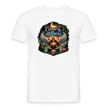 Porté par le calme - T-shirt homme - blanc - Devant - AI Model Male 178 dark (178cm)