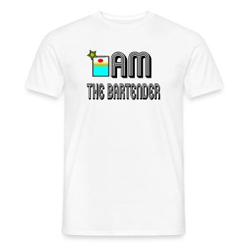 I am the bartender - Men's T-Shirt - white - Front - AI Model Male 178 dark (178cm)