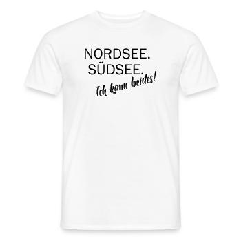 Mer du Nord. Mers du Sud. Je peux faire les deux. - T-shirt homme - blanc - Devant - AI Model Male 178 dark (178cm)