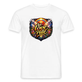 Que l’amour règne - T-shirt homme - blanc - Devant - AI Model Male 178 dark (178cm)