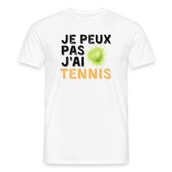 Graphic Original I Can't I Tennis - Männer T-Shirt - Weiß - Vorne - AI Model Male 178 dark (178cm)