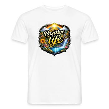 Positive for life - Men's T-Shirt - white - Front - AI Model Male 178 dark (178cm)
