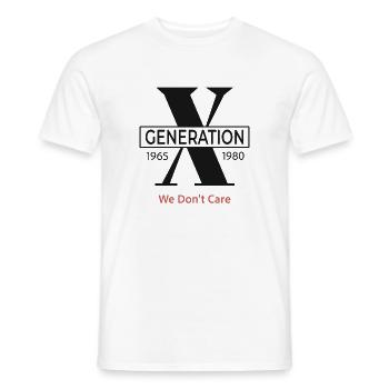 Generation X We Don't Care - Men's T-Shirt - white - Front - AI Model Male 178 dark (178cm)