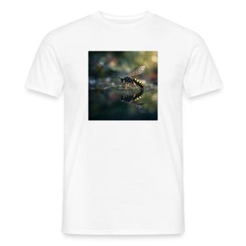 Wasp with Reflection Elegant Macro Photography - Men's T-Shirt - white - Front - AI Model Male 178 dark (178cm)