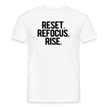 Reset Refocus Rise | gute Vorsätze 2026 - Männer T-Shirt - Weiß - Vorne - AI Model Male 178 dark (178cm)