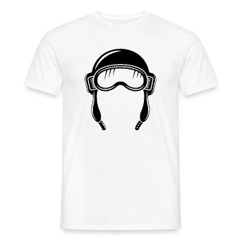 Cagoule d’aviateur - T-shirt homme - blanc - Devant - AI Model Male 178 dark (178cm)