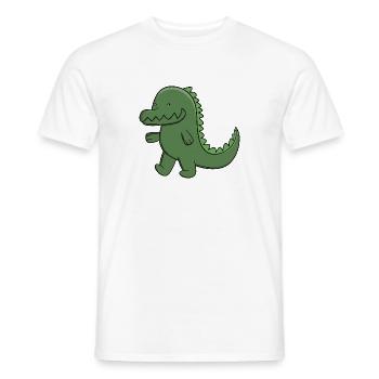 Niedlicher grüner Alligator fröhlicher Kawaii-Krokodil - Männer T-Shirt - Weiß - Vorne - AI Model Male 178 dark (178cm)