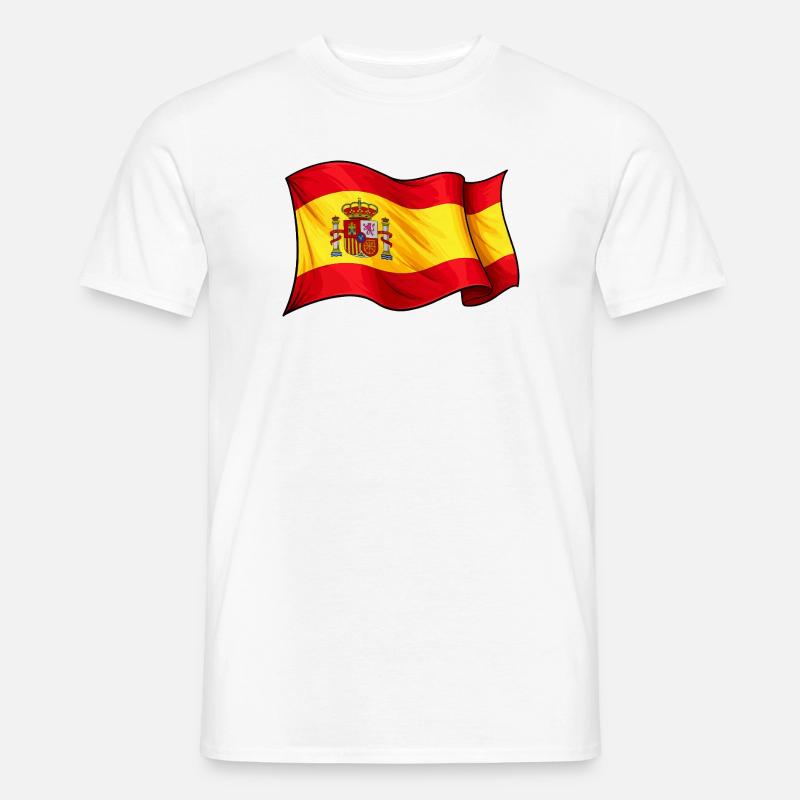Conception des ondes du drapeau espagnol - T-shirt homme - blanc