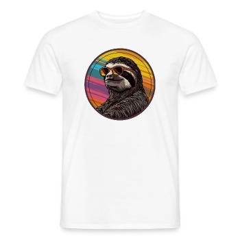 Paresseux avec des lunettes de soleil - T-shirt homme - blanc - Devant - AI Model Male 178 dark (178cm)