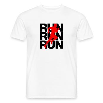 JOGGING MAN, RUN POWER! PASSION FOR RUNNING, RUNNING - Men's T-Shirt - white - Front - AI Model Male 178 dark (178cm)