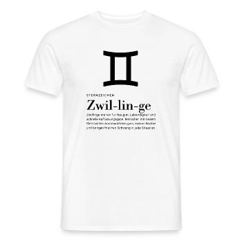 Sternzeichen Zwillinge  - Männer T-Shirt - Weiß - Vorne - AI Model Male 178 dark (178cm)