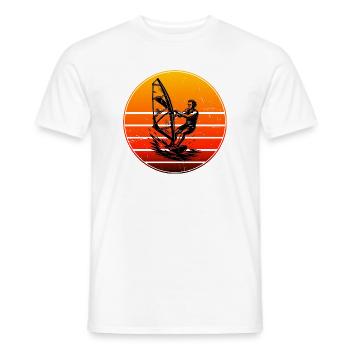 Minimalist Windsurfing Motif - Men's T-Shirt - white - Front - AI Model Male 178 dark (178cm)