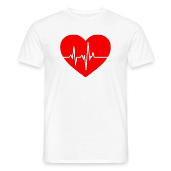Conception du battement cardiaque avec ligne ECG - T-shirt homme - blanc - Devant - AI Model Male 178 dark (178cm)
