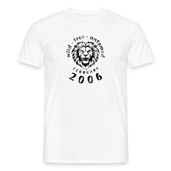 20. Geburtstag Sauvage, libre et indompté depuis 02/2006 - T-shirt homme - blanc - Devant - AI Model Male 178 dark (178cm)