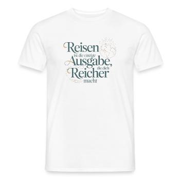  Reisen Ist Die Einzige Ausgabe Die Dich Reicher - Männer T-Shirt - Weiß - Vorne - AI Model Male 178 dark (178cm)