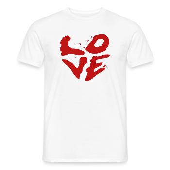Liebe Pinselstil - Street Art - Männer T-Shirt - Weiß - Vorne - AI Model Male 178 dark (178cm)