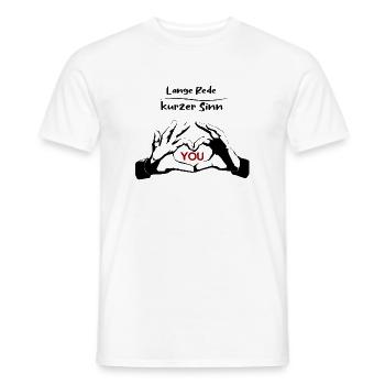 Rotes YOU Typografie auf Schwarz - Männer T-Shirt - Weiß - Vorne - AI Model Male 178 dark (178cm)