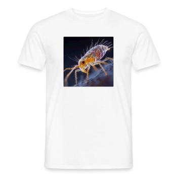 Transparent Flea – Golden Insects Macro Art - Men's T-Shirt - white - Front - AI Model Male 178 dark (178cm)