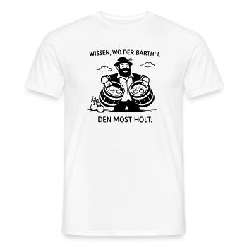 Savoir d’où vient Barthel le doit - T-shirt homme - blanc - Devant - AI Model Male 178 dark (178cm)