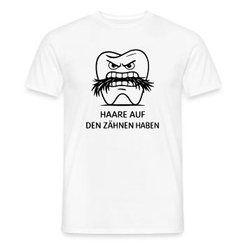 Hair on the teeth have idiom - Men's T-Shirt - white - Front - AI Model Male 178 dark (178cm)