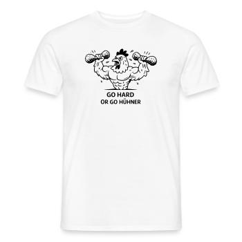Pumpen Fitness Go Hard or go Hühner - Männer T-Shirt - Weiß - Vorne - AI Model Male 178 dark (178cm)