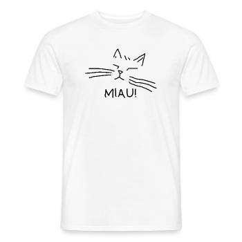 Propriétaire de chat Miaulement de chat - T-shirt homme - blanc - Devant - AI Model Male 178 dark (178cm)