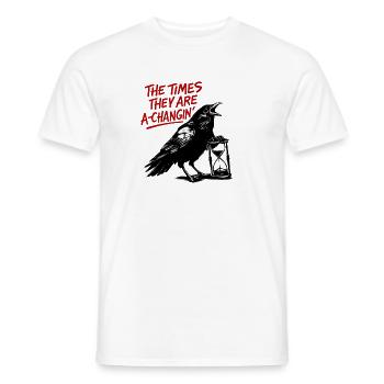 Rabe und Sanduhr: Wandel der Zeiten - Männer T-Shirt - Weiß - Vorne - AI Model Male 178 dark (178cm)