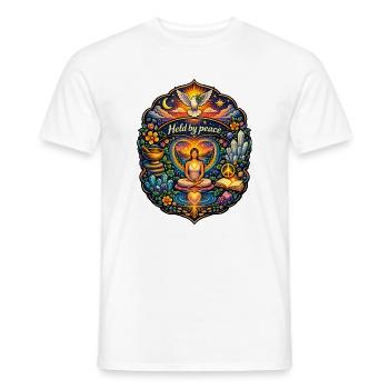 Von Frieden gehalten - Männer T-Shirt - Weiß - Vorne - AI Model Male 178 dark (178cm)