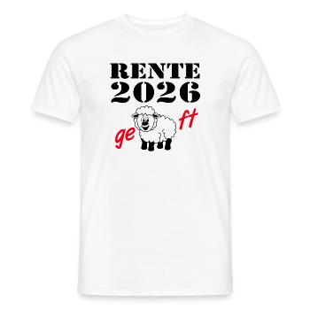 Pension 2026 , done - Men's T-Shirt - white - Front - AI Model Male 178 dark (178cm)