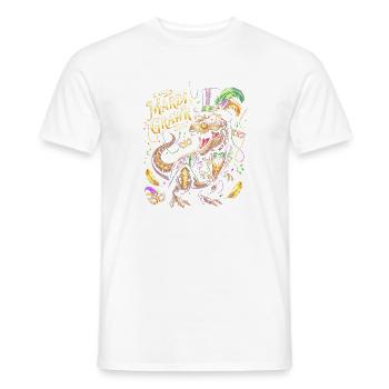 Mardi Gras Dino Mask Cult - Men's T-Shirt - white - Front - AI Model Male 178 dark (178cm)
