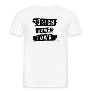 Centre-ville de Zurich - T-shirt homme - blanc - Devant - AI Model Male 178 dark (178cm)