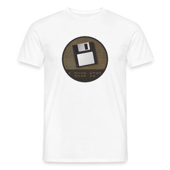 floppy disk - Men's T-Shirt - white - Front - AI Model Male 178 dark (178cm)