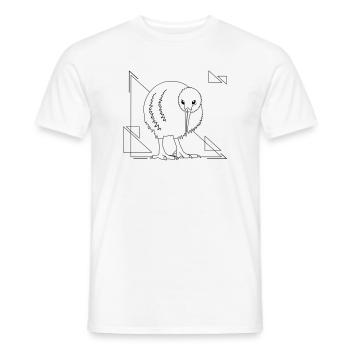 Oiseau kiwi dans un motif géométrique - T-shirt homme - blanc - Devant - AI Model Male 178 dark (178cm)