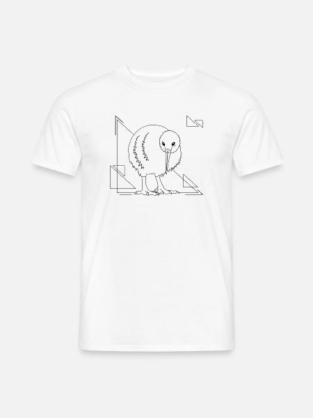 Kiwi Vogel im geometrischen Design - Männer T-Shirt - Weiß