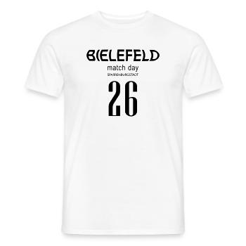 Bielefeld Matchday 2026 - Männer T-Shirt - Weiß - Vorne - AI Model Male 178 dark (178cm)