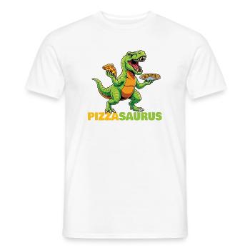 Pizzasaurus Dinosaure Amateur de pizza drôle - T-shirt homme - blanc - Devant - AI Model Male 178 dark (178cm)