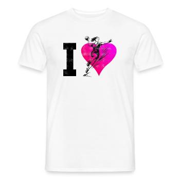 Ich liebe Handball cooles Motiv für Handball fuer - Männer T-Shirt - Weiß - Vorne - AI Model Male 178 dark (178cm)
