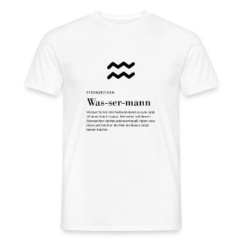 Zodiac sign Aquarius - Men's T-Shirt - white - Front - AI Model Male 178 dark (178cm)