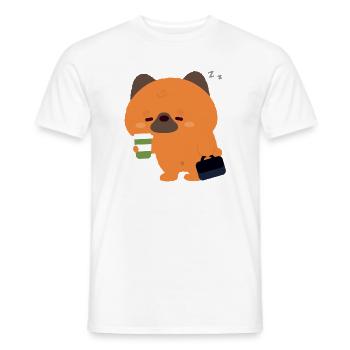 Sleepy German Shepherd Coffee - Men's T-Shirt - white - Front - AI Model Male 178 dark (178cm)
