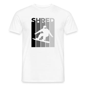 SHRED Snowboarder – Snowboard Spruch & Action - Männer T-Shirt - Weiß - Vorne - AI Model Male 178 dark (178cm)